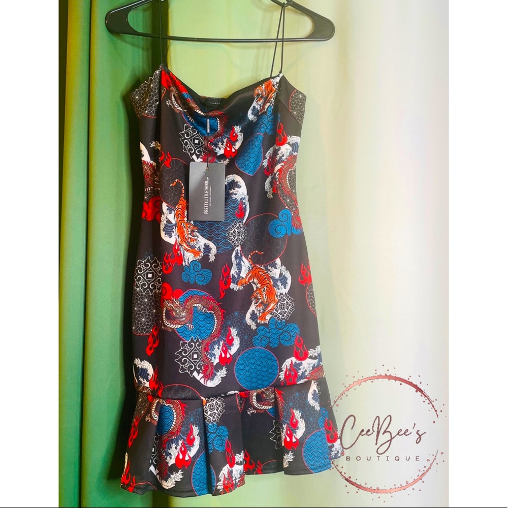 Pretty Little Thing Black Mini Dress size M